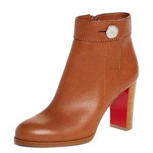 Christian Louboutin Janis Button Bootie Brown Size 37.5